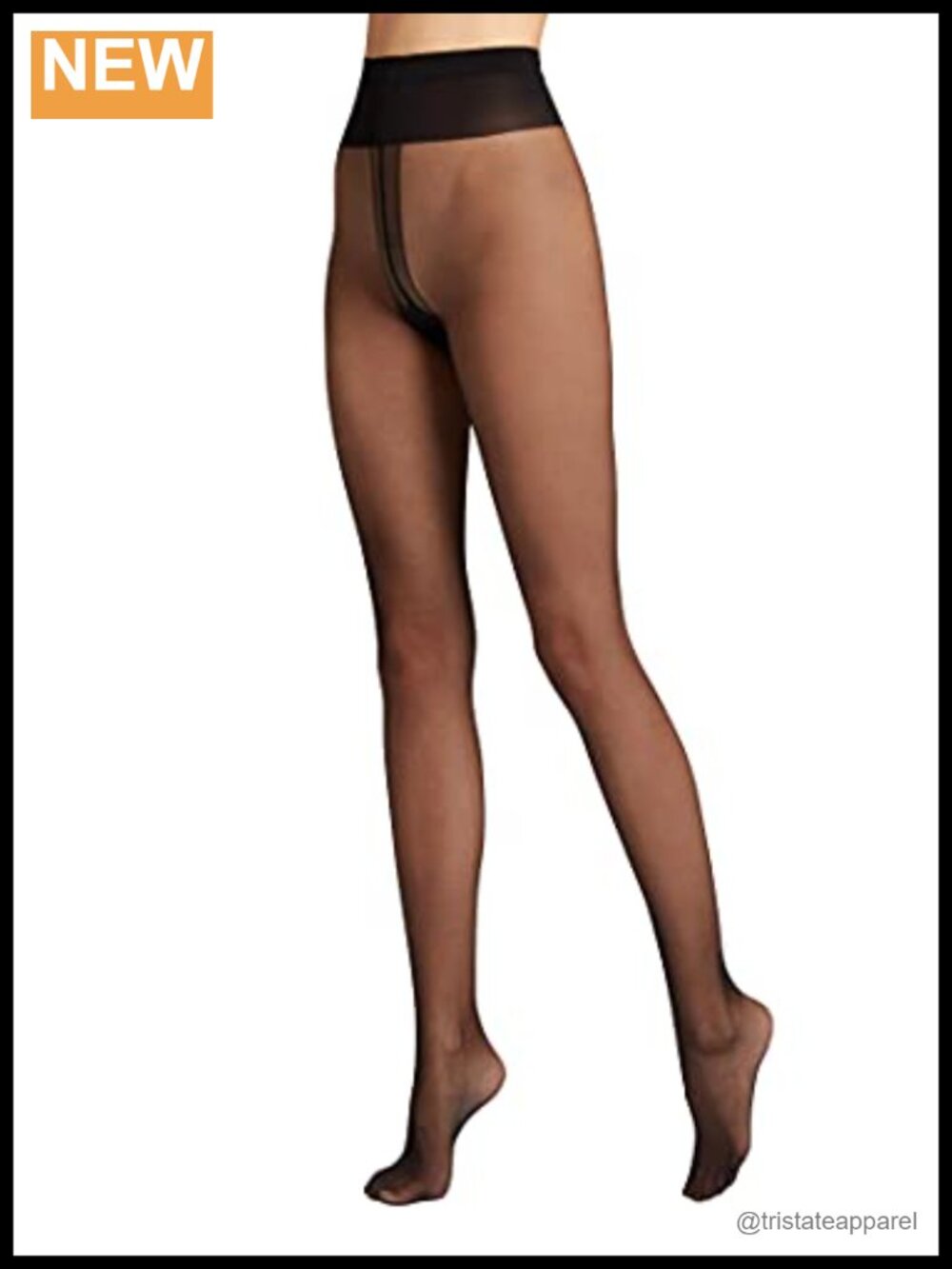 Wolford 10 Den Sheer Back Seam Tights Matte Pantyhose Invisible Toe
